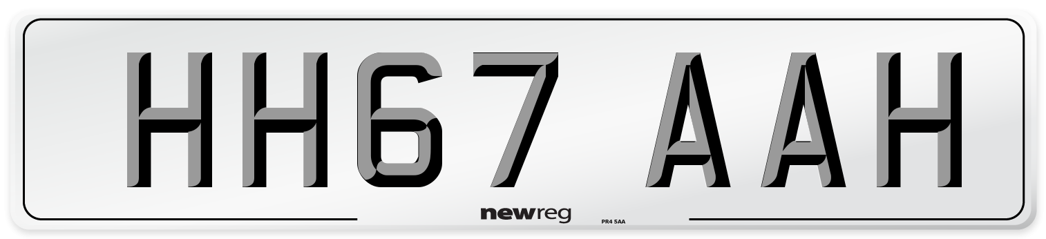 HH67 AAH Number Plate from New Reg